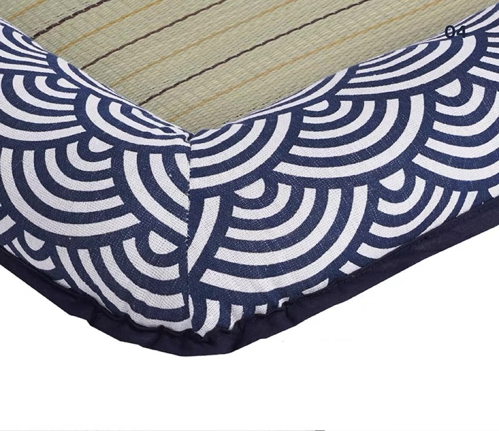 Ukiyo-e Style Summer Cooling Mat with Double-Sided Headrests